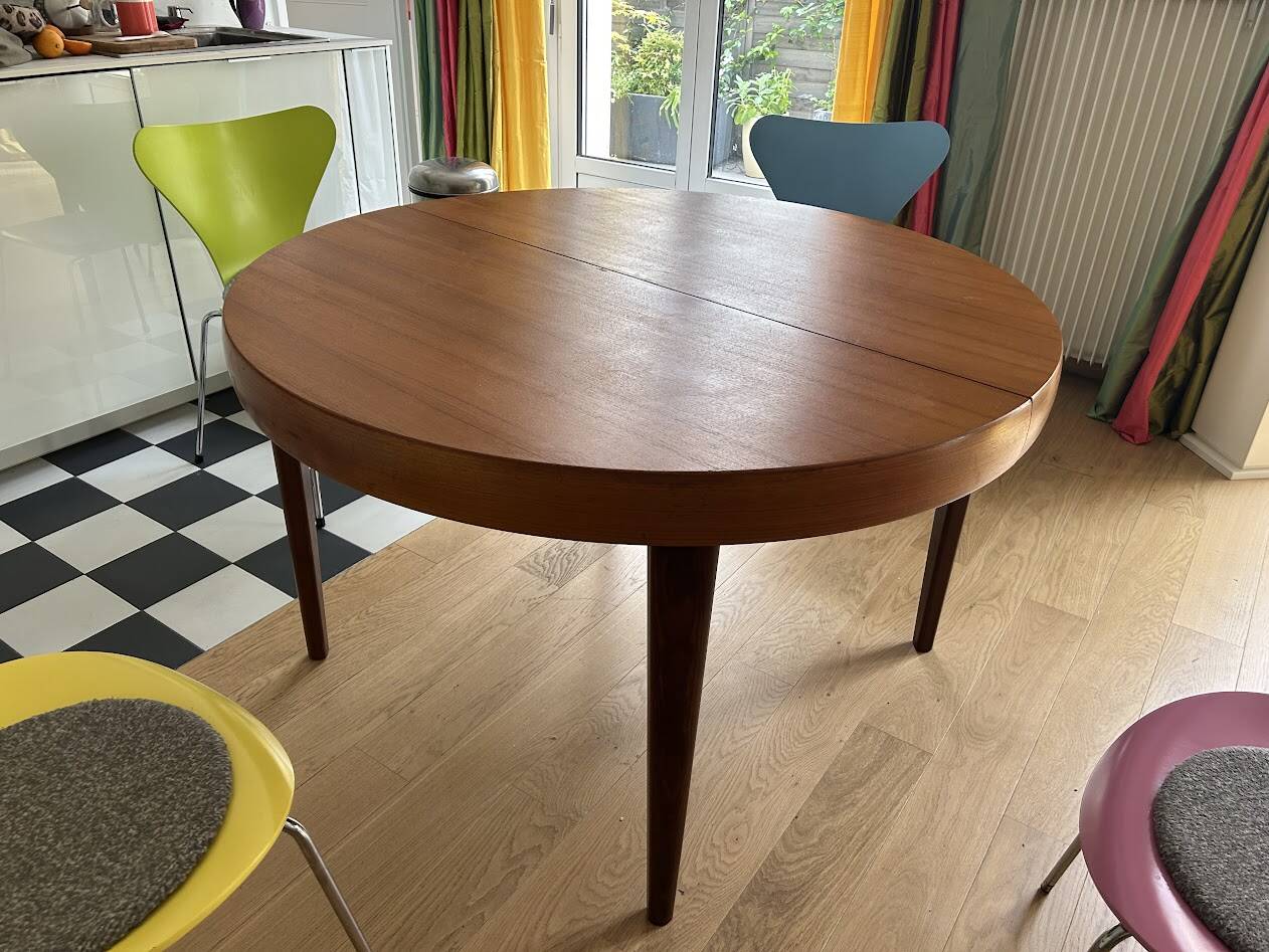 Table années 60 extensible en teck
