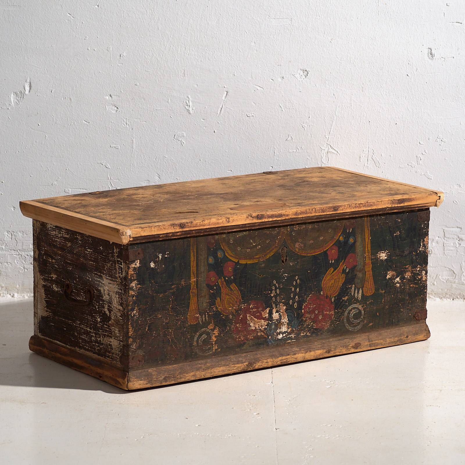 Antique small chest with floral motifs (c.1920) #73
