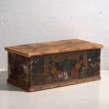Ancien petit coffre à motifs floraux (c.1920) #73