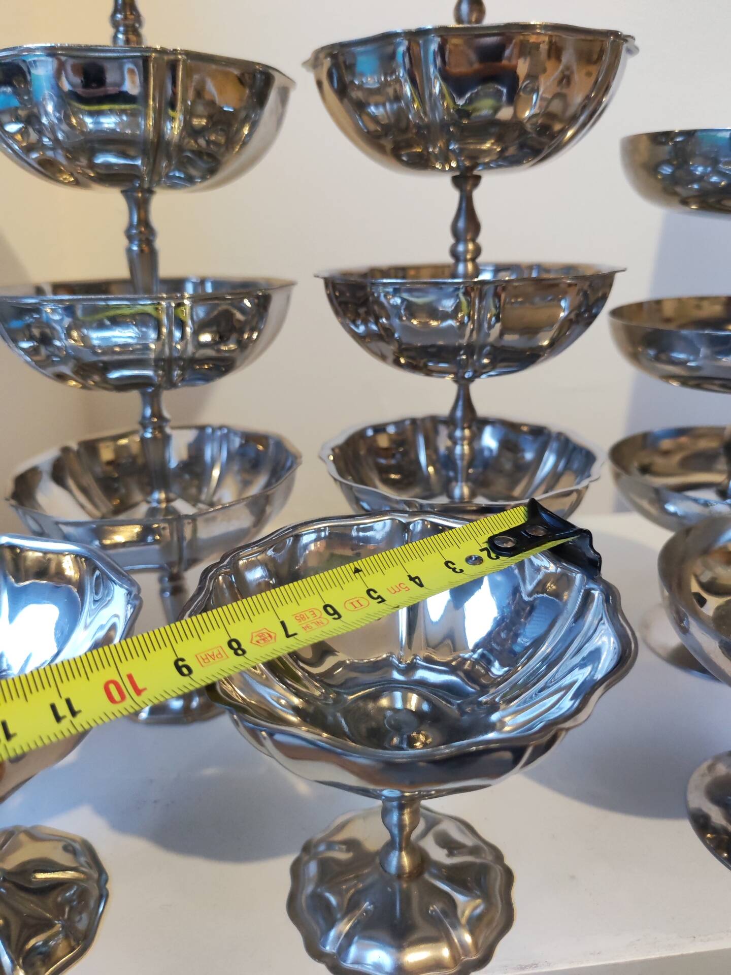 27 coupes en acier chromé inoxydable
