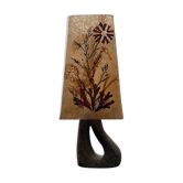 Vintage ceramic lamp Accolay resin lampshade herbarium