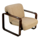 Modernist armchair. Wool, wood and steel. Circa 1970