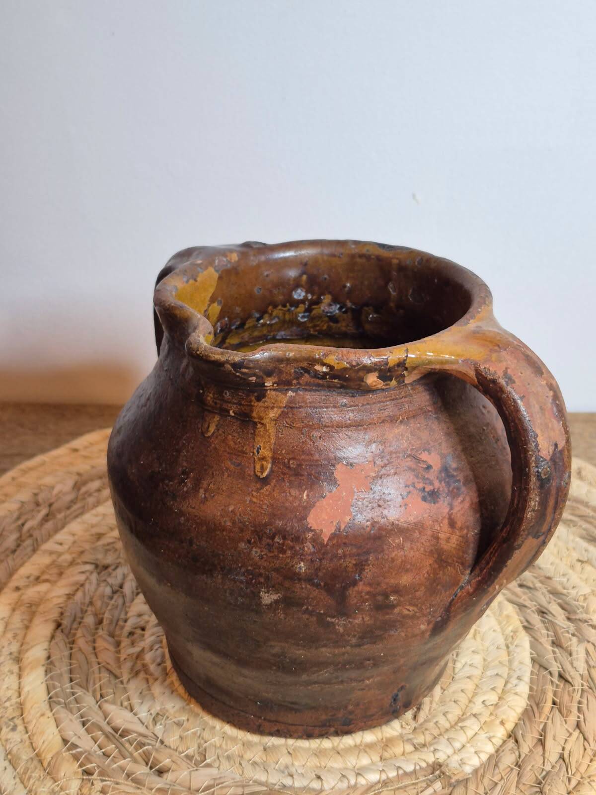 Glazed terracotta jug