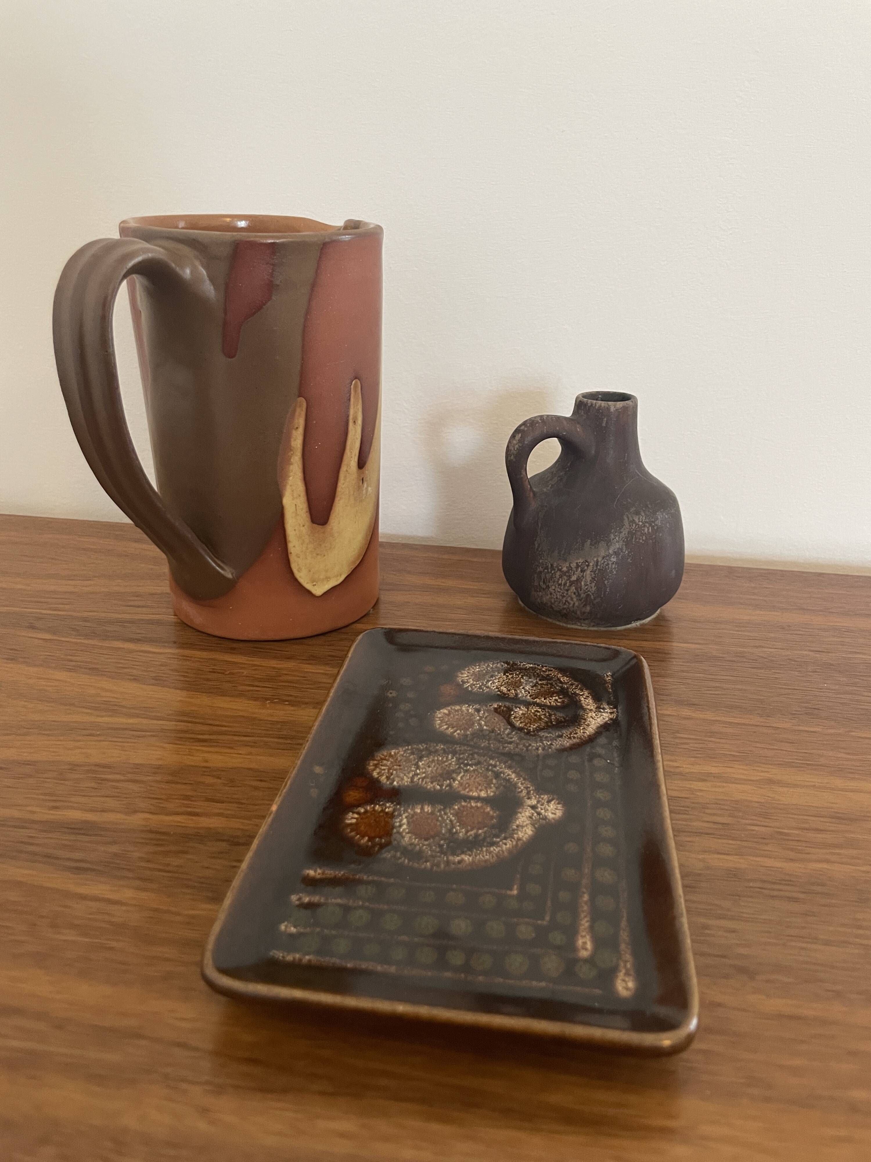 Set of 3 vintage brutalist ceramics