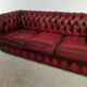 Chesterfield sofa red leather three seats
