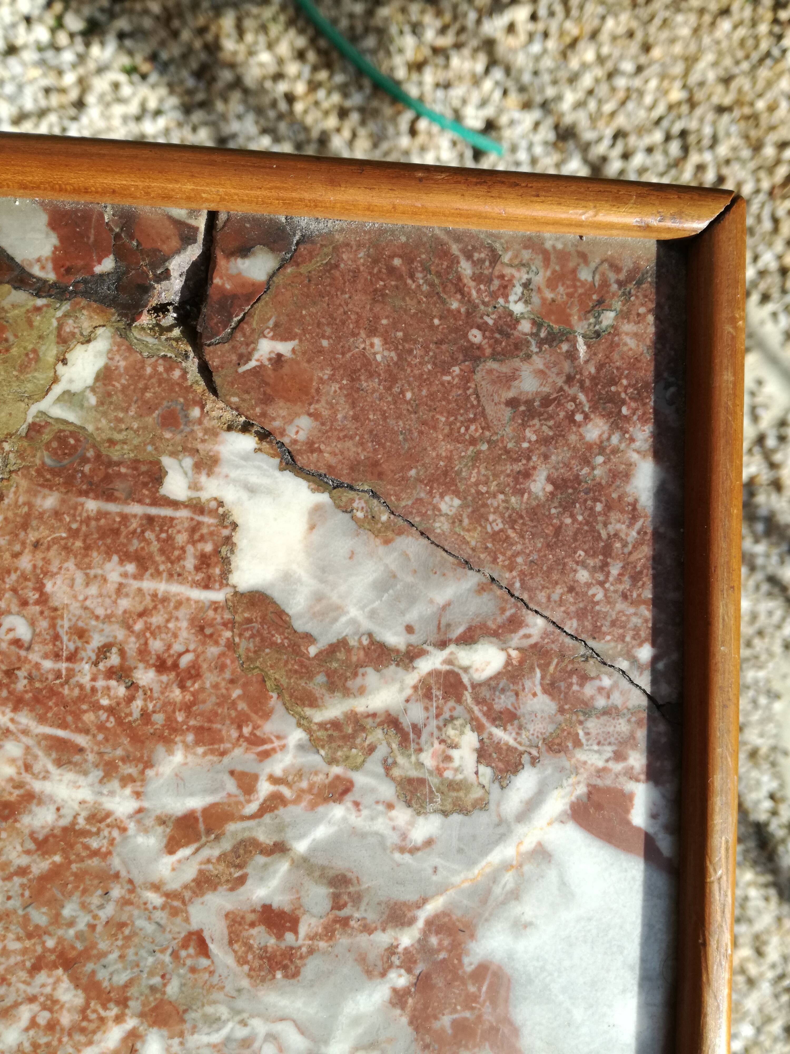 Louis XVI style ragpicker in marquetry and marble
