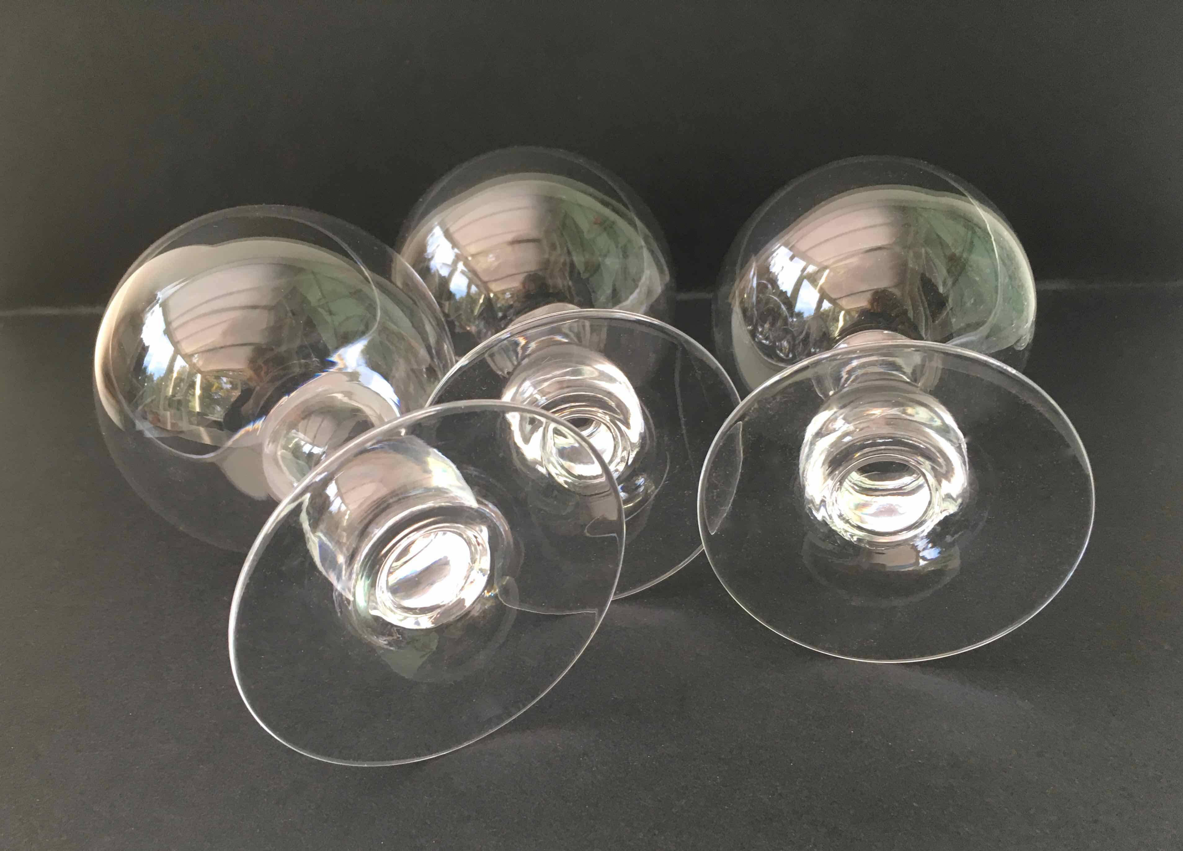 6 crystal wine glasses