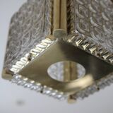 Vintage brass glass chandelier