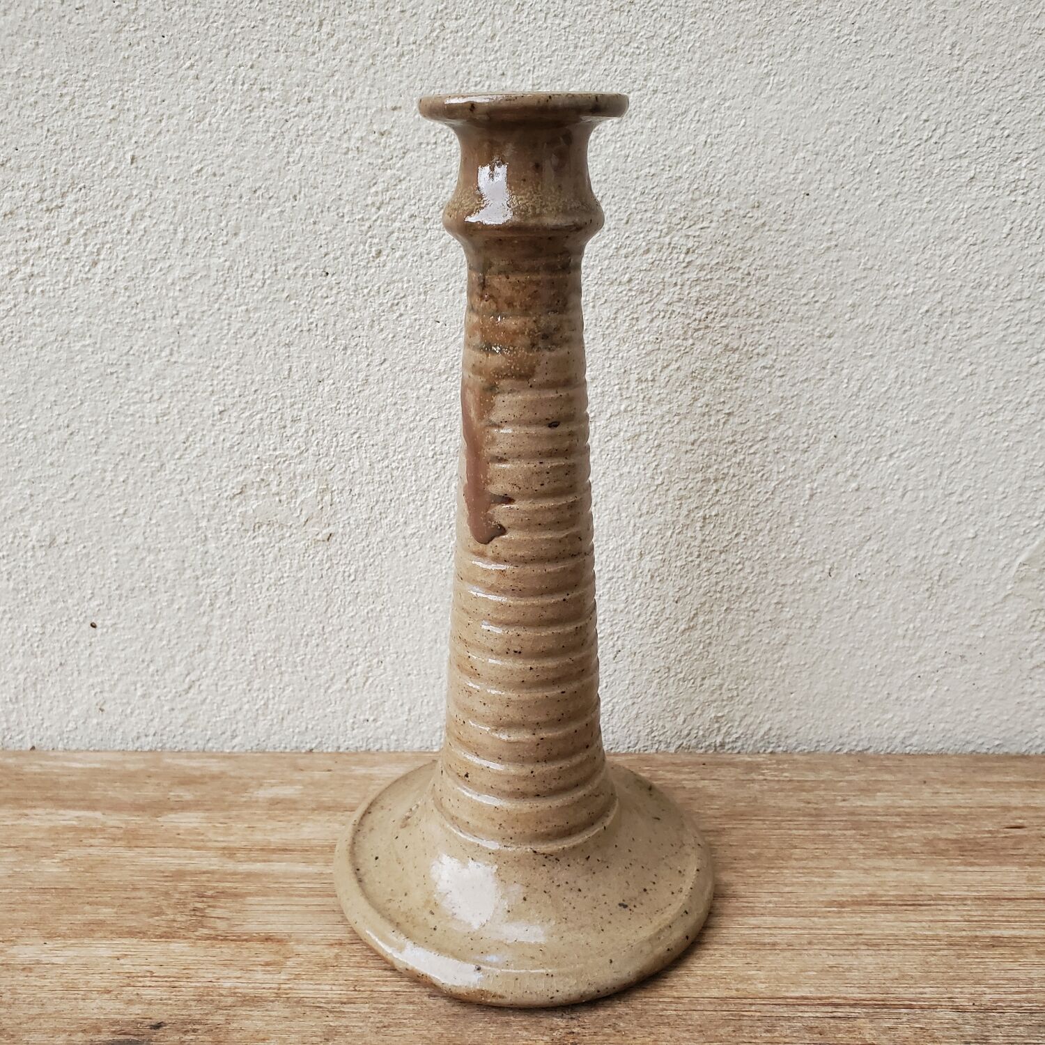 Large La Borne candle holder in sandstone signed
