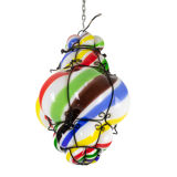 Series of polychrome glass "barley sugar" lanterns, 1950s