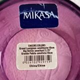 2 large vintage amethyst glass votive candle holders, France, Mikasa mouth-blown