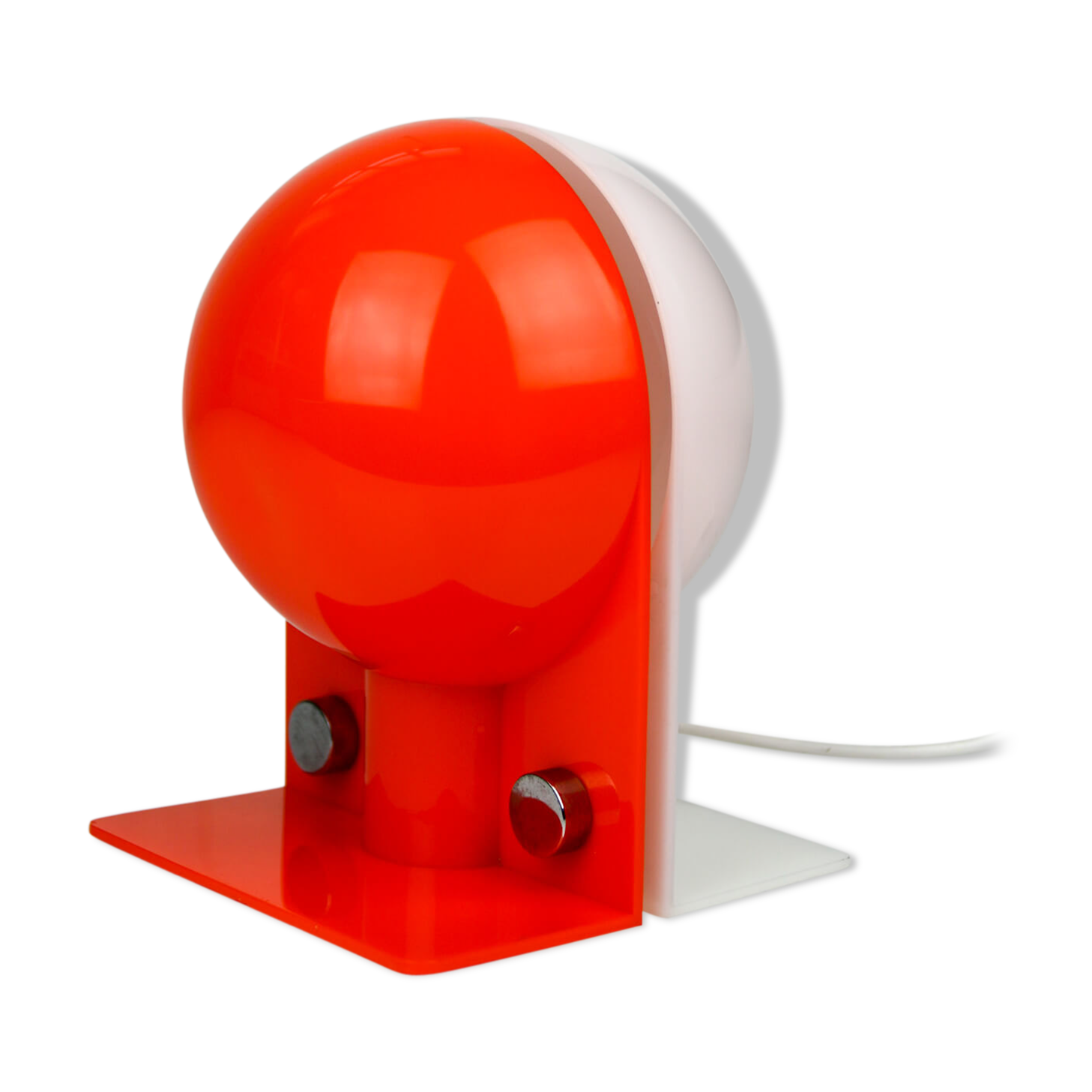 Space Age orange table lamp from Sergio Brazzoli for Guzzini, 1970s