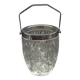 Quality Cut Glass French Vintage Ice Bucket Silver Metal Carry Handle 4507