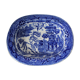 White/blue oval english porcelain dish