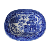 Plat ovale blanc/bleu en porcelaine anglaise
