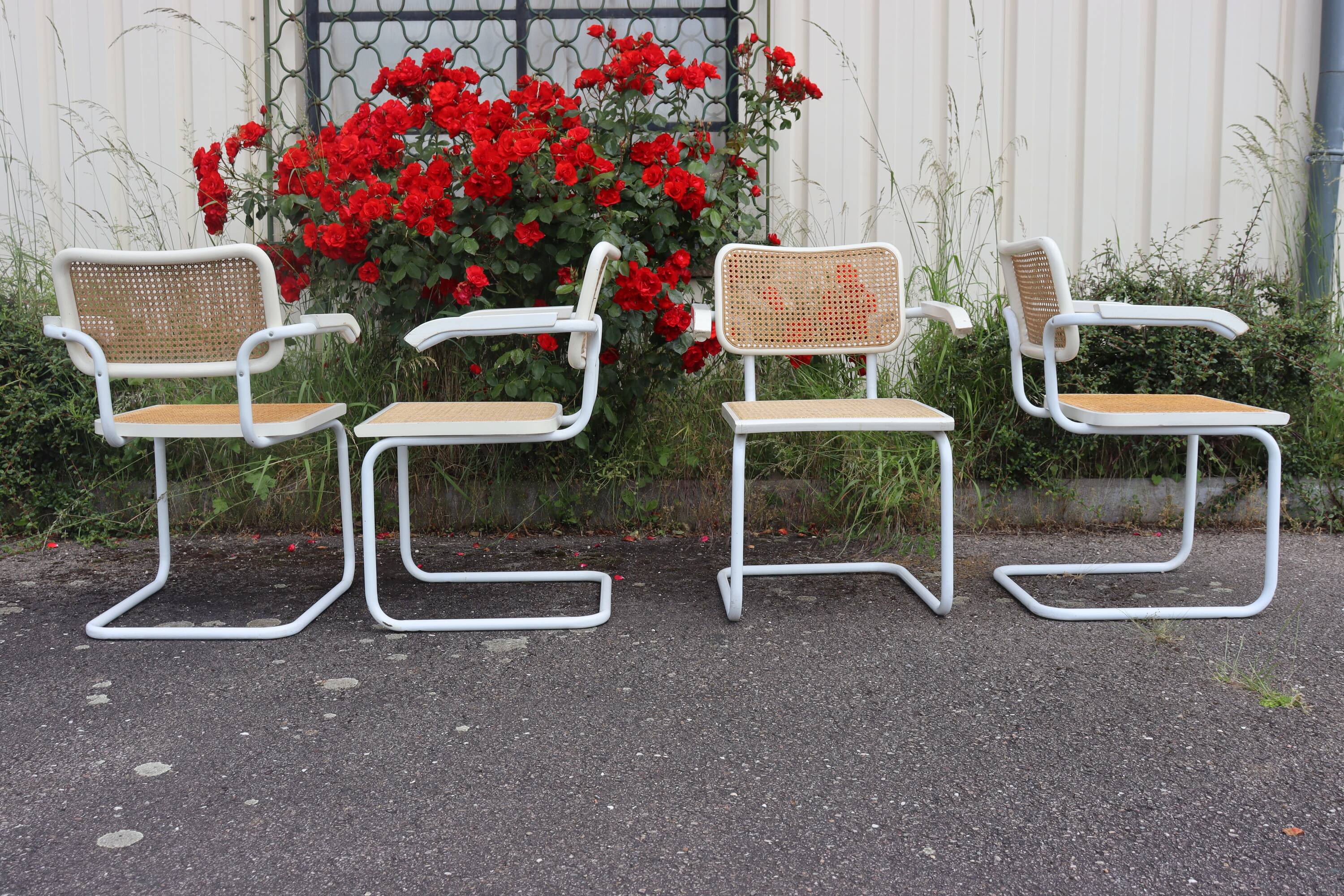 Set of 4 B32 chairs by Marcel Breuer