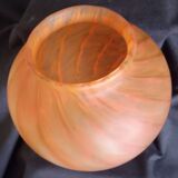 Glass paste vase, orange colour, height - 18 cm.