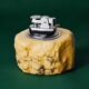 Alabaster lighter by Romano Bianchi, cream colour, Italy, 1970s