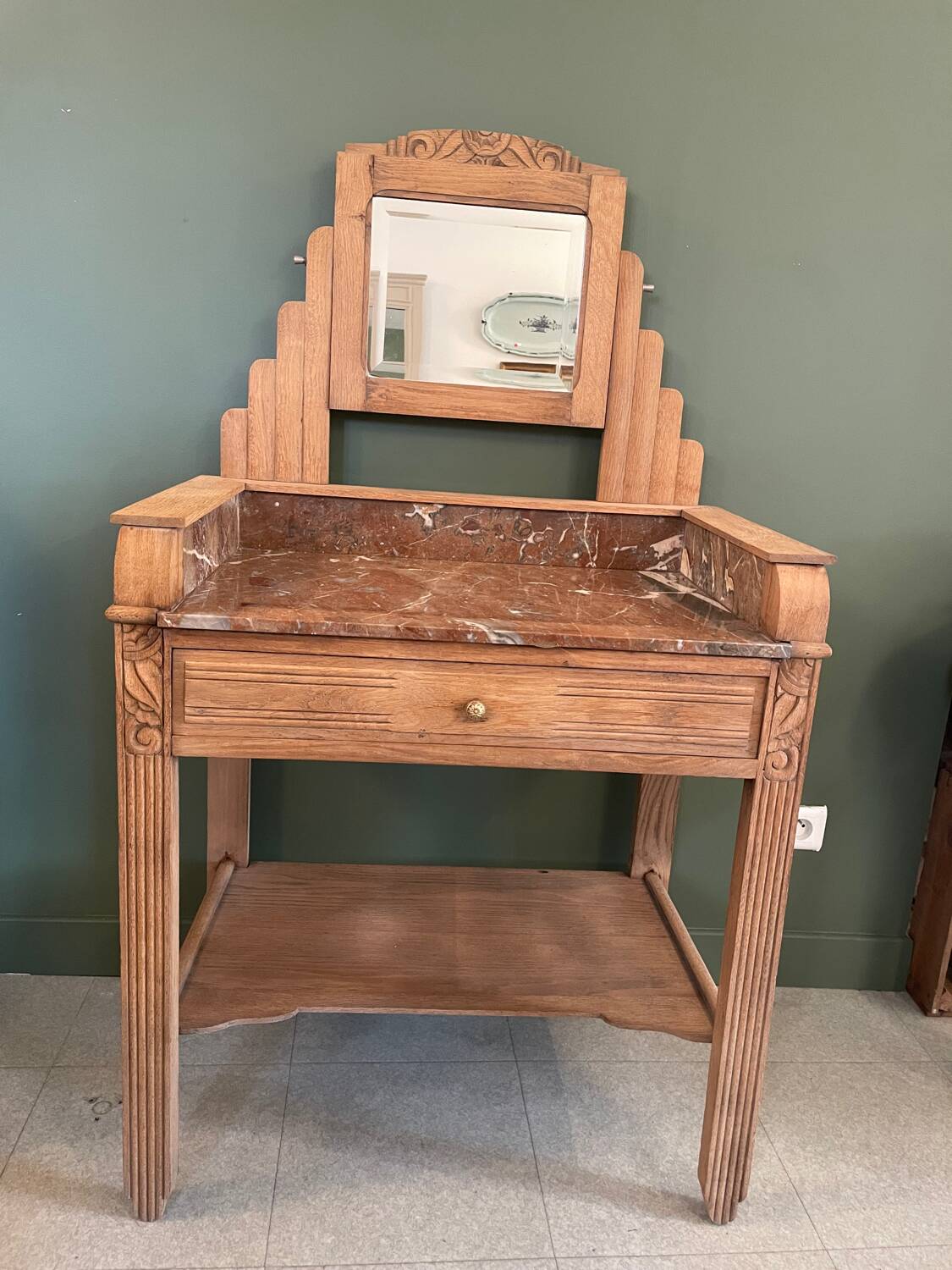 Sandblasted art deco dressing table