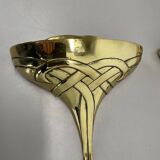 Set of 2 xxl 48cm Floral Brass Wall Light Sconces by C.S. ARTE, Italy 1980s