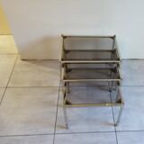 Suite of 3 pull-out tables 70s