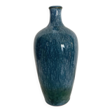 Glazed stoneware bottle vase signed Paturel