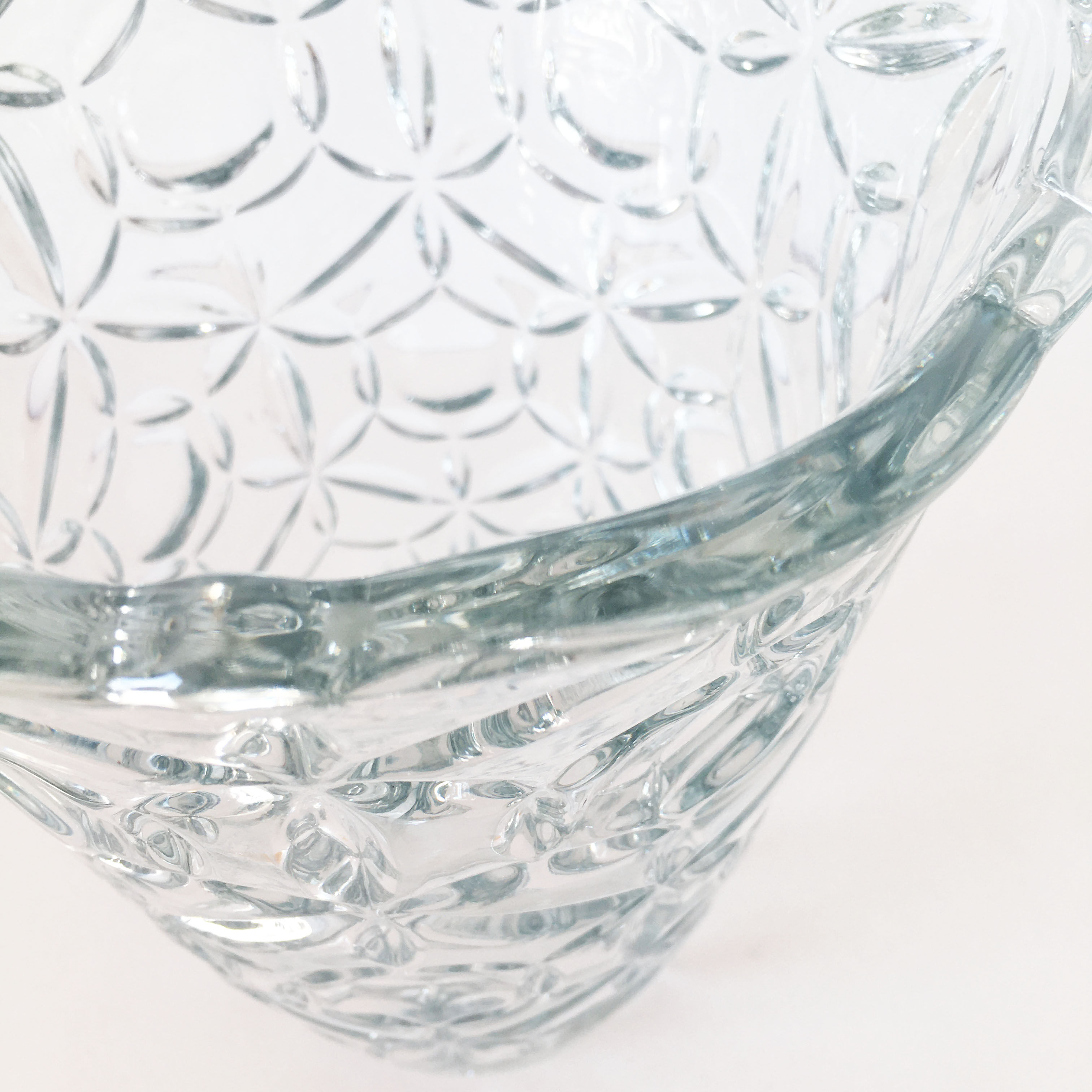 Ancient vase made of chiseled glass