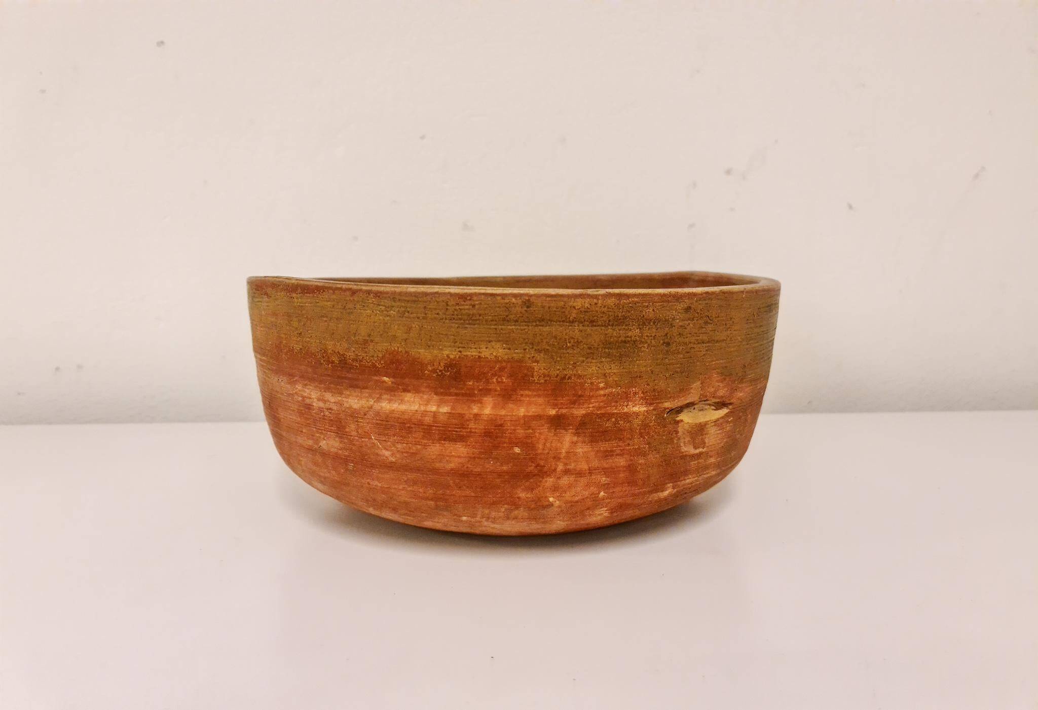 Swedish folk art, large unique agricultural bowl from the early 19th century in painted wood.