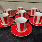 Striped cups and saucers