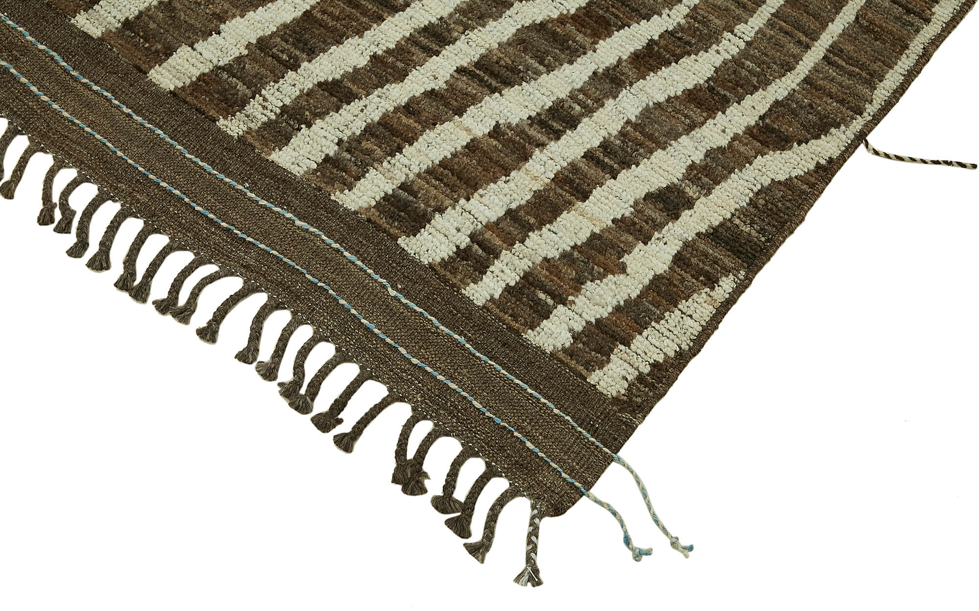 Tapis en laine brun fait main, unique en son genre, 286 cm x 370 cm.