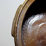 Marmite/bol à oreilles ancien XXe grès de Puisaye émaillé