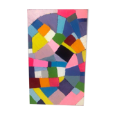 Tableau huile couteau abstrait rose
