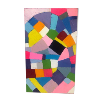 Abstract pink oil painting knife