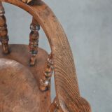 Set of 2 antique English captain's chairs/desk chairs from the 19th century