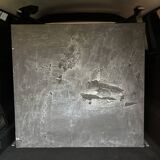 Brutalist abstract painting, louis-marie londot, oil on canvas 1964