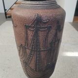 Mid Century Modern Ceramic Floor Vase – Vintage Maritime Ship Design –