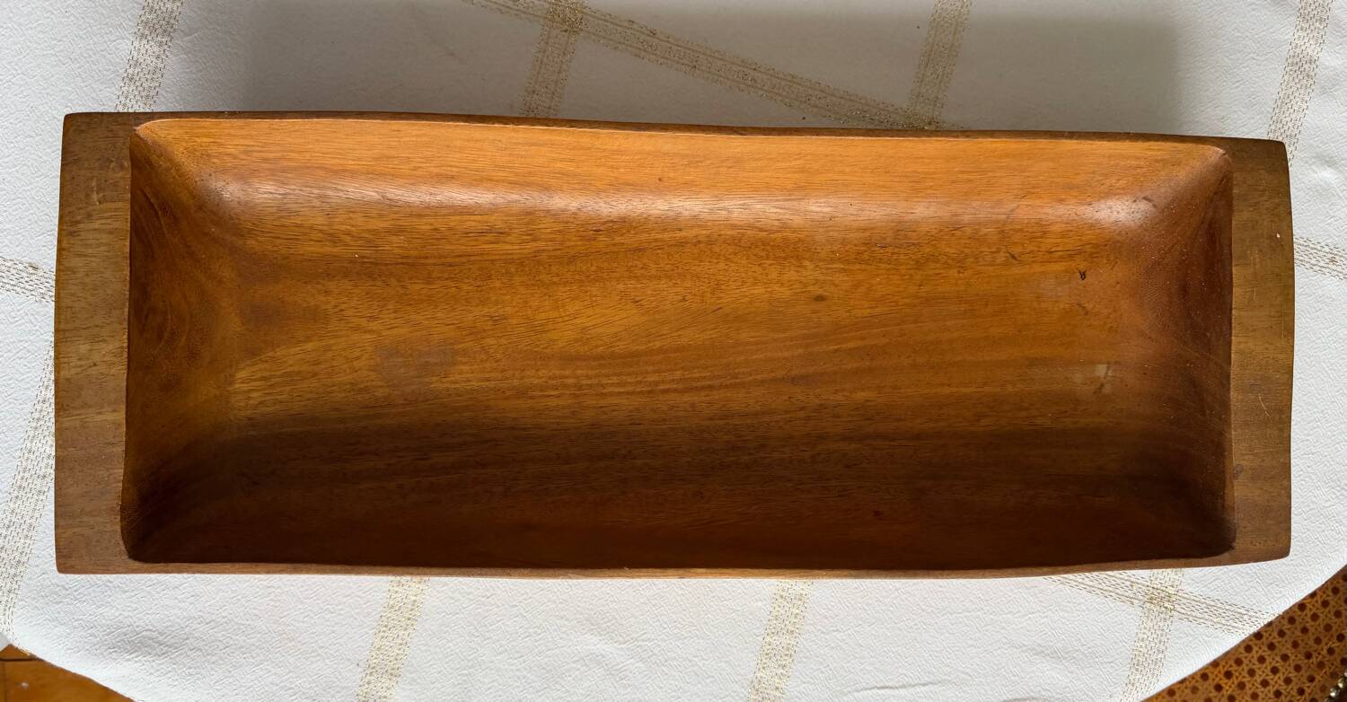 Large rectangular wooden tray