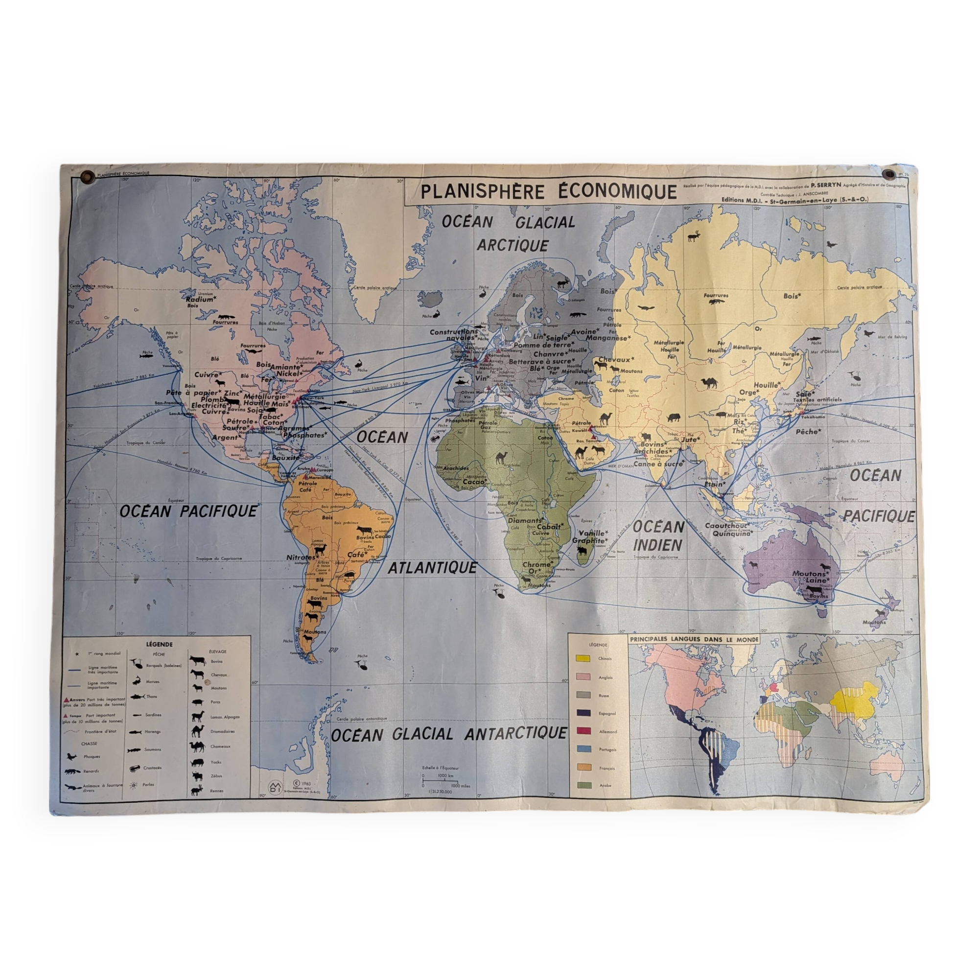 Carte scolaire - planisphère politique et planisphère économique