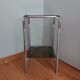 Console end table in chrome metal and smoked glass Space Age