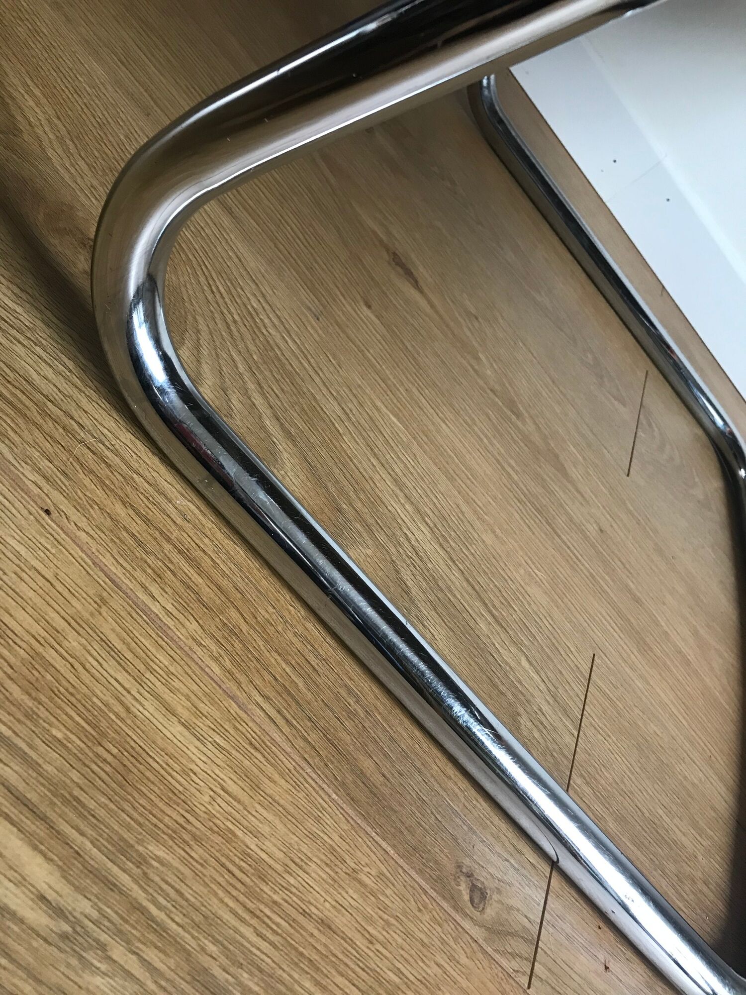 Fauteuil vintage de bureau piètement luge en laine orange par steelcase strafor