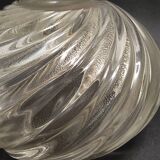 Vintage Twisted Ribs Murano Glass Trinket Bowl by Archimede Seguso with Gold Leaf, Italy
