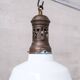 Antique french two tone glass pendant light