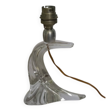 Lampe en cristal Saint-Louis pied forme libre vague