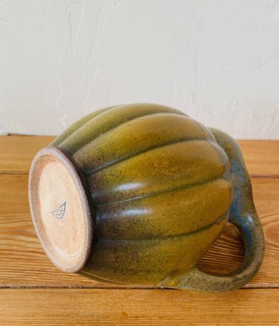Old ceramic jug in the shape of a gourd by Louis Lourioux
