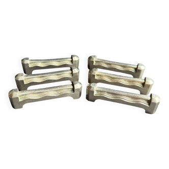 6 Knife rests – Silver-plated bronze – Art deco