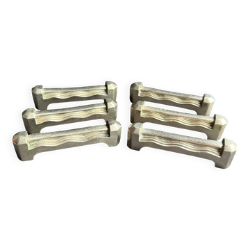6 Knife rests – Silver-plated bronze – Art deco