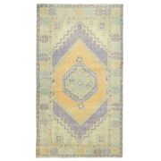 Vintage Turkish Oushak Handmade Wool Cotton Orange Area Rug 103x189