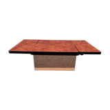 Table basse bar Paul Michel en loupe d'orme