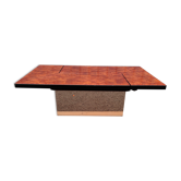 Table basse bar Paul Michel en loupe d'orme