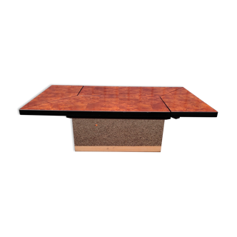 Paul Michel bar coffee table in elm magnifying glass